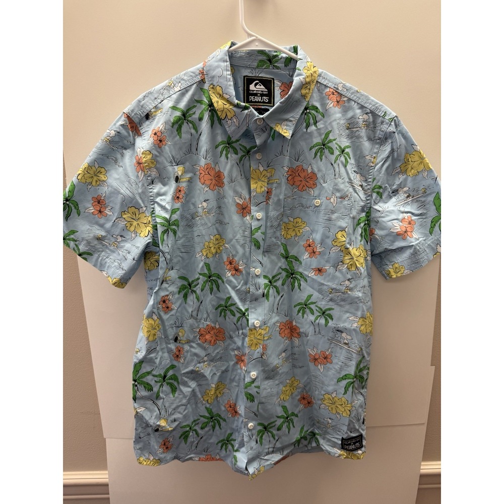 Quiksilver x Peanuts Snoopy Woodstock Tropical Floral Shirt L AQYWT03271